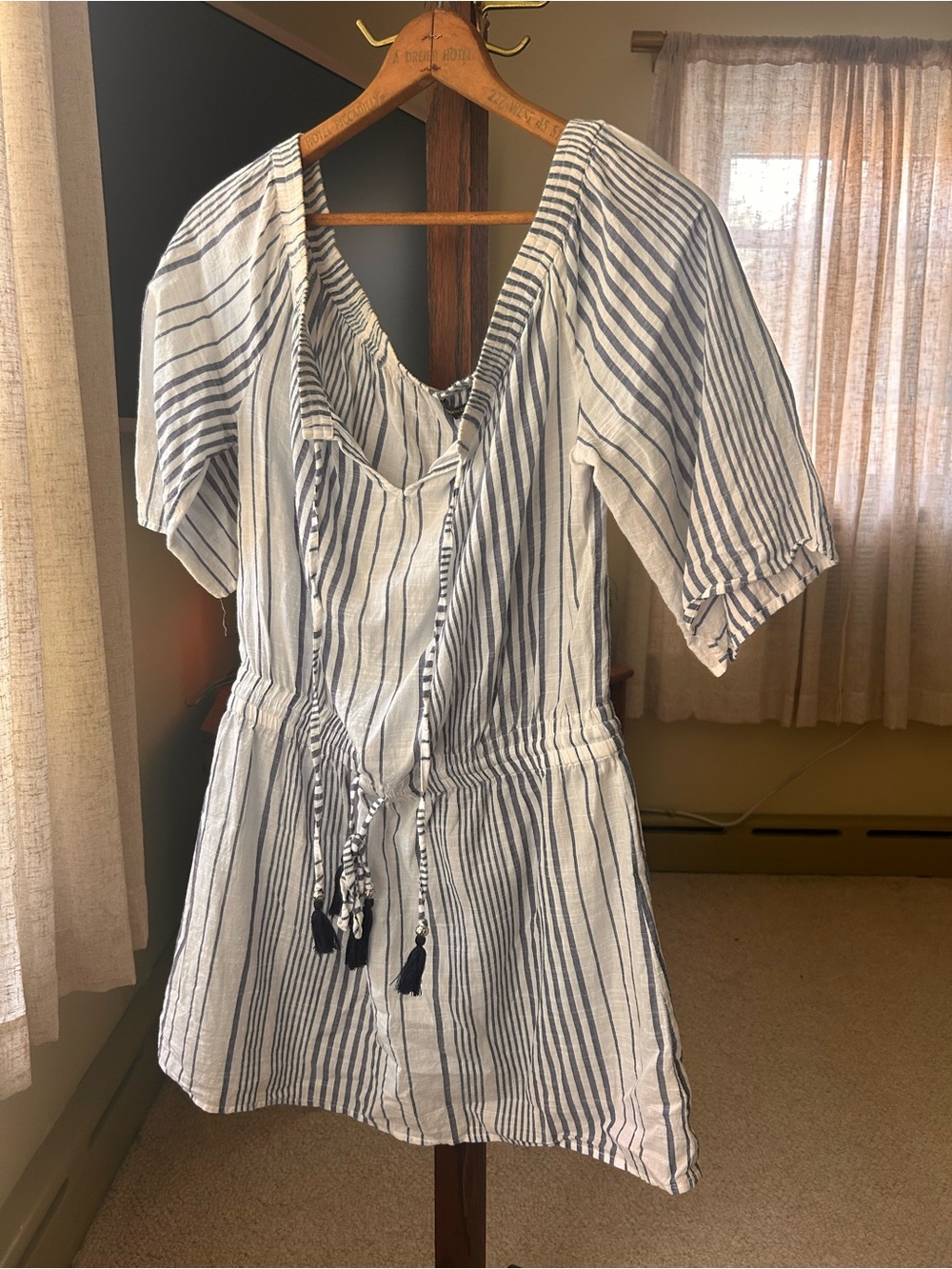 Blue and White Striped Summer Dress